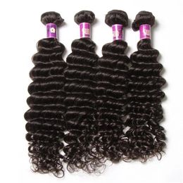 Wefts 50% Perfect 4 bundles Indian Deep Wave Human Hair 1028inch Cheap Indian Hair Extensions 100 Natural Human Hair Deep Wave Wavy Wea