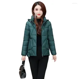 Women's Trench Coats Cotton-padded Jacket Feminine Temperament Thin Slim Hooded Autumn And Winter Fashion Loose Casual Short Coat Female Tid