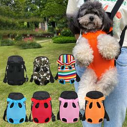 Dog Backpack Legs Out Pet Puppy Backpack Hands-Free Cat Travel Bag for Walking Hiking Bike and Motorcycle 240103