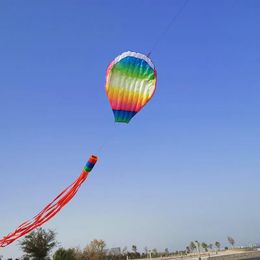 Accessories Hot Air Balloon Kite 3D Kite Colorful Skeletonfree Long Tail Easy to fly Beach Kites outdoor sport Play