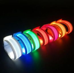 LED Festival Glow Wrist Band Concert Glowing Bracelet Nylon Weaving Party Flashing Light Up Wristband Bracelets Supplies