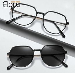 Elbru Anion Retro Metal Oversized Glasses Frame Men Women Ultralight Transparent Colour Eyewear Pochromic Lens Plain Fashion Sungla2178681