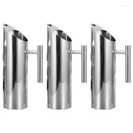 Water Bottles 3X Stainless Steel Pitcher With Ice Guard Tea Pot Kettle Jug Cold Beverages Juice Ktv Bar Accessories 1L