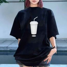 2024 Designers T-shirts Fashion T Shirts Mens Women letter Shirt Water bottle pattern printing Casual White cotton short sleeve tide ladies top shirt Tees S-L