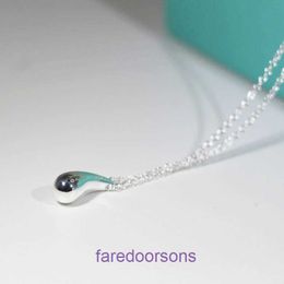 Tifannissm Designer necklace designer Jewellery necklaces T Family Waterdrop Sterling Silver Necklace with Light Luxury and Small Design Sen Have Original Box