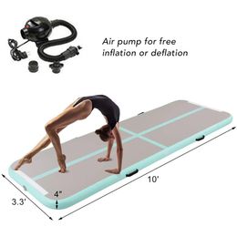 Swings Inflatable Air Gym Track Tumbling Mat Gymnastics Tumbling Mat Air Floor for Home Use, Beach, Park and Water