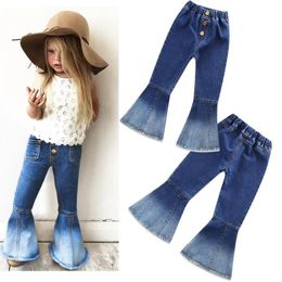 Jeans New 2018 Fashion kids Children Jeans girls Trousers Baby Girls Flare pants children pantyhose tights long pants bell bellbottoms