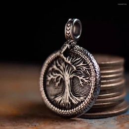 Pendant Necklaces Nordic Viking Tree Of Life Ouroboros Necklace Stainless Steel Vintage Compass Men Scandinavian Amulet Jewellery