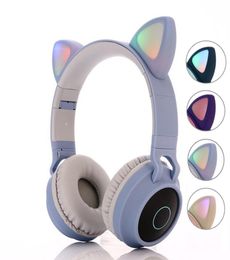 Headphones Cat Ear LED Wireless Bluetooth Headphone Kids Headphones Glowing Light Hands Headset Gaming Earphones for PC2319626