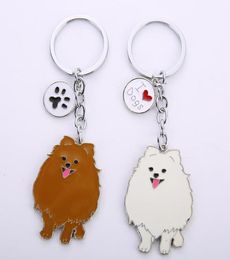 Keychains Jewellery Lovely Pomeranian Dog Charm Key Chains For Women Men Metal Pet Dogs Bag Car Ring Holder Gifts3906656
