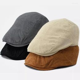 Berets Cotton Adjustable Sboy Caps Men Woman Casual Beret Flat Ivy Cap Soft Solid Colour Driving Cabbie Hat Unisex Corduroy Hats