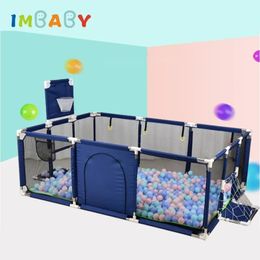 IMBABY Baby Playpen Safety Barrier Children's Playpens Kids Fence Dry Balls Pool For born Playground with Basketball Football 240102
