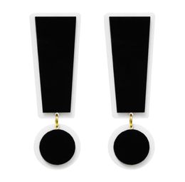 Fashion Super Large Black White Acrylic Symbol Exclamation Point Dangle Earring for Womens Trendy Jewellery Hyperbole Accessories9321356