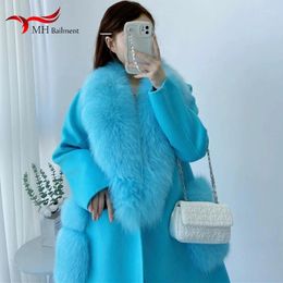 Scarves Quality Natural Fur Collar Winter Hood Trims Decor Shawl Women Warm Furry Scarf Big Size Luxury Female