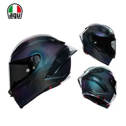 Helmets Moto AGV Motorcycle Design Safety Comfort Agv Pista Gprr Ice Blue Motorcycle Carbon Fibre Track Anti Drop Ride Limited Edition Full Helmet Chameleon GYGZ