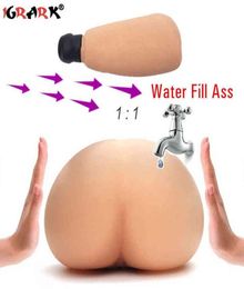 Realistic Sexy Women Inflatable Water Fill Big Ass Pussy Butt Vagina Male Masturbator Soft Stick Sex Toys for Men Intimate Goods Y7922800