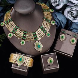 Pants Dubai Necklace Rings for Nigerian Bridal Wedding Party Gold Plated Wedding Bridal Jewellery Set Women 2022