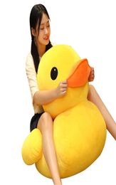 Giant Soft Cartoon Duck Plush Toy Big Stuffed Animal Duck Doll Pillow for Children Girl Gift Deco 39inch 100cm DY507382644244