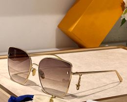 Cat Eye Charm Sunglasses Gold Metal Frame Women Designer Sunglasses Shades Sunnies Gafas de sol UV400 Eyewear with Box