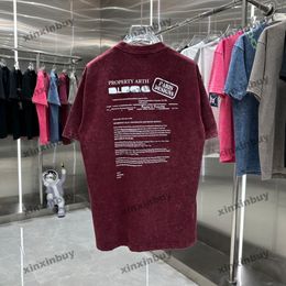 xinxinbuy 2024 Men designer Tee t shirt destroyed tie dye paris letters printing Crew Neck short sleeve cotton women Black Grey red S-2XL