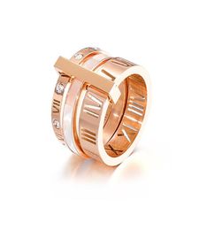 High Quality Designer for Woman Ring Zirconia Engagement Titanium Steel Love Wedding Rings Silver Rose Gold Fashion Jewellery Gifts 1113740