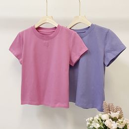 Designer T-shirt Letters Print Slim Hundreds of Summer Women's Cotton Round Neck Tops Short Sleeve