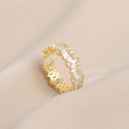 Cluster Rings Temperament Zircon Open Ring Female Niche Design High-grade Sense Of Light Luxury Index Finger Ins Trend