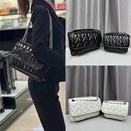 luxury women Crossbody bag designer the tote bag miui Zipper pleated mens handbag Fashion classic miumius Long shoulder strap leather Platinum chain Messenger bag