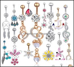 Navel Bell Button Rings Body Jewelry Fashion Dangle Belly Ring Mix Style Piercing For Women Drop Delivery 2021 Oipub6248954