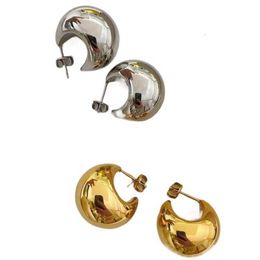 Stud Stud Gold hoop earrings for women designer earrings Half moon sphere thick chunky Stud Earrings Ladies stainless steel Gold Silver Earring 925 Jewelry GV7B