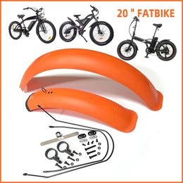 Groupsets Bike Groupsets Fenders 24 26 20" x4.0 Fat Tire Mud Guards Fender Set Mudguards For BMX Folding Snow E Bike Bicycle MTB Cycling Acc