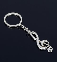 New key chain key ring silver plated musical note keychain for car metal music symbol chains6872456