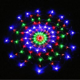Strings Waterproof RGB Spider LED Net String 1 2M 120 LED Colourful Light Christmas Party Wedding LED Curtain String Lights Gadern Lawn Lam