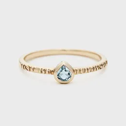 Cluster Rings Charm 925 Gold Plated Swiss Blue Topaz And Green Olive Ring Women's Jewelry Valentine's Day Gift Girl