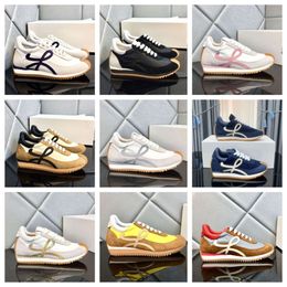 designer shoe Luxury Loeweelies Casual Shoes Flow Runner Genuine Leather Suede Comfortable Jogging Shoes Men Nylon Breathable Rubber Sole Sneakers Best Quality