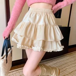 Skirts Fantasy Nightwear Mini Skirt A Line Beach Cake Pleated Velvet Short Elastic Waist Korean Style Clothing Drop