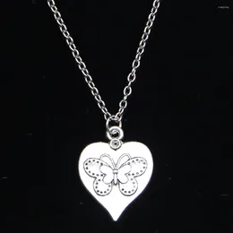 Chains 20pcs Fashion Necklace 25x20mm Heart Butterfly Pendants Short Long Women Men Colar Gift Jewellery Choker