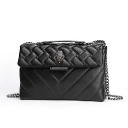 Shoulder Bag Kurt Geiger Black Rhombus Chain Large Capacity Women's Luxury Designer Handbag Fashion Trendy Brand Square Bag