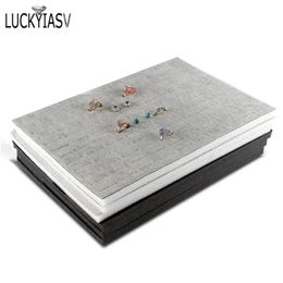 Boxes 3pcs/lot Jewelry Foam Tray Diy Inserts Liners Grey/black Veet Jewellery Rings Bracelet Watch Showed Case Earrings Hole Tray