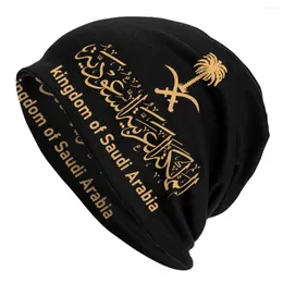 Berets Kingdom Of Saudi Arabia Skullies Beanies Caps Cool Winter Warm Knitted Hat Unisex Adult Arabic Emblem Calligraphy Bonnet Hats