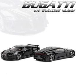 JKM 1 64 Bugatti La Voiture Noire Super Car Diecast Model Metal Chassis Shock Absorption Collection Ornaments 240103