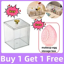 Storage Boxes Makeup Box Cotton Pad Lipstick Eyebrow Pencil Rod Cosmetics Bathroom Container Eye Shadow Multifunction Organizer