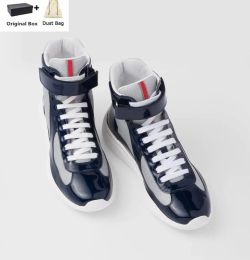 High-top Men Americas Cup Sports Shoes Bike Fabric Patent Leather Sneaker Shoe Platform Sole Mesh Breath Trainer Wholesale Discount Casual Waking EU38-45