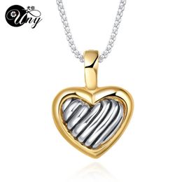 UNY Fashion Trendy Necklaces Pendants Antique Elegant Necklace Pendant Heart cable Charms 240102