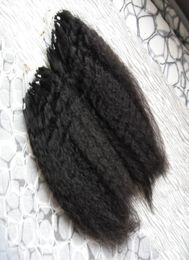 Coarse Yaki Micro loop human hair extensions 200g kinky straight 100 Human Micro Bead Links Machine Made Remy Hair Extension Yaki3178585