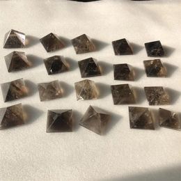 Decorative Figurines 20pcs Natural Smoky Quartz Pyramid Tea Crystal Ore Gems Stone Energy Healing