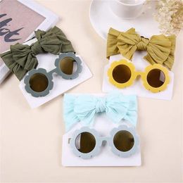 Hair Accessories Eye-catching Baby Bow Adjustable Size Nylon Hairband Cute For Summer Essentials High-quality Sunglasses Set