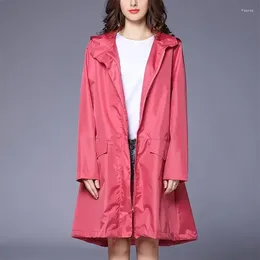 Raincoats Portable Hooded Outdoor Cover Coat Thin Men Fold Wear Women Color Zipper Solid Rain Waterproof