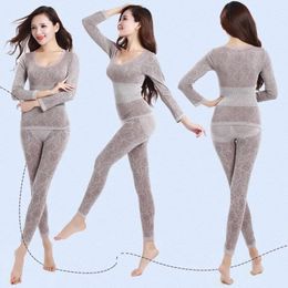 Thermal Underwear Women Winter Warm Elastic Casual Soft Long Johns Cotton Sexy Thermal Underwear Set for Female 240103