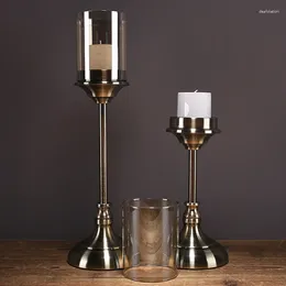 Candle Holders Luxury Crystal American Style Minimalist Glass Ideas Christmas Bougeoire Decoration Furniture